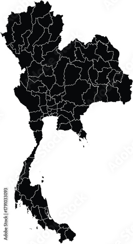Vector Map of Thailand with Regions