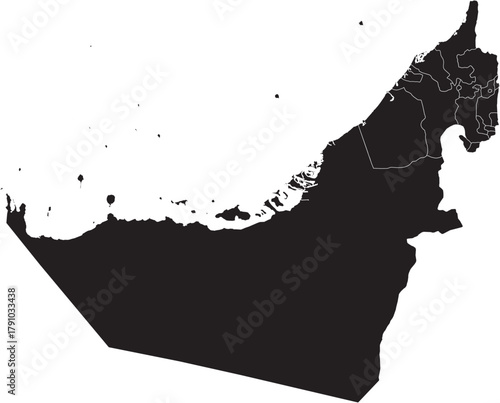 Vector Map of the United Arab Emirates with Regions