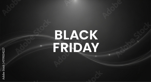 Black Friday promotion graphic with a dynamic design of flowing lines. vector illustration