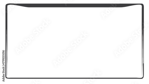 Simple rectangular frame with a dark gray border and slightly curved top edges on a white background
