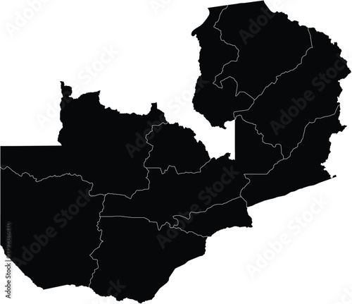 Vector Map of Zambia with Regions