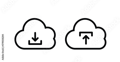 Upload cloud icons vector. cloud storage icon set eps10.