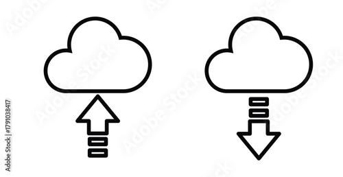 Upload cloud icons vector. cloud storage icon set eps10.
