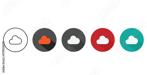 Upload cloud icons vector. cloud storage icon set eps10.
