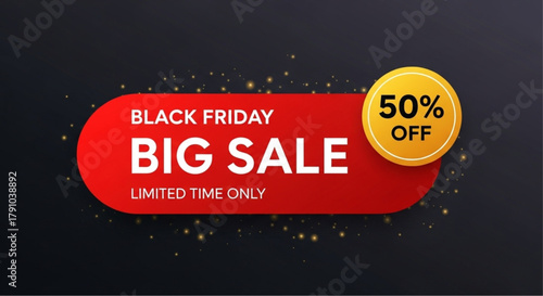 A bold graphic announcing a Black Friday Big Sale, with vibrant colors and a striking design that promises significant savings for a limited time. vector illustration
