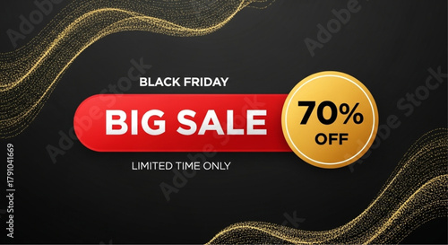 A promotional banner announcing a limited-time Black Friday sale, designed to grab attention. Showcasing the opportunity for savings with a stylish design. vector illustration