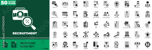 Recruitment Duotone Editable Icons set