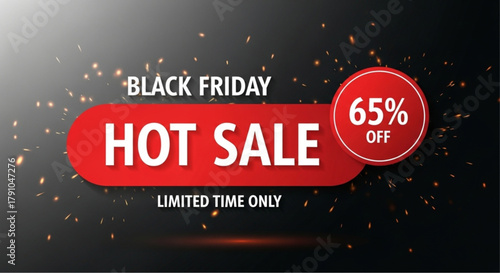 Black Friday Hot Sale Advertisement  vector illustration