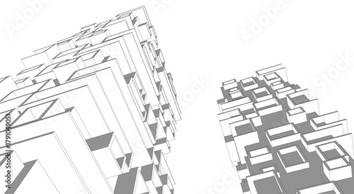 architecture building vector 3d illustration