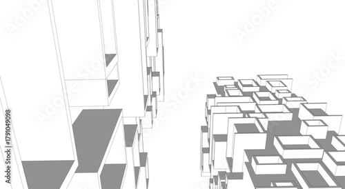 architecture building vector 3d illustration