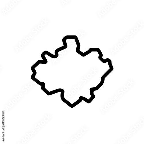 Kosovo map outline icon, representing the countrys geographical shape and political boundaries