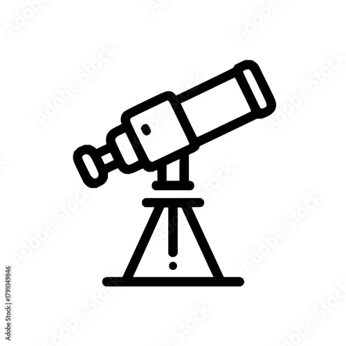 Telescope icon vector illustration, a tool for observing distant objects astronomy and science concept