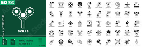 Skills Duotone Editable Icons set