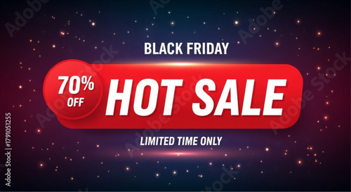 A captivating visual advertising a limited-time Black Friday Hot Sale, promoting irresistible deals with a bold, eye-catching design. vector illustration