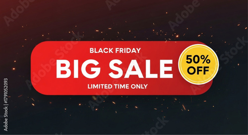 A dynamic graphic announces the highly anticipated Black Friday Big Sale, promising limited-time offers and substantial savings. vector illustration