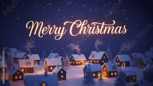 Festive Christmas village scene.