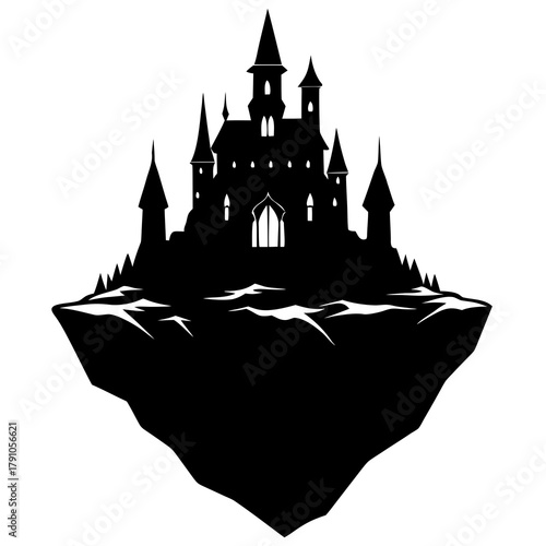silhouette of castle