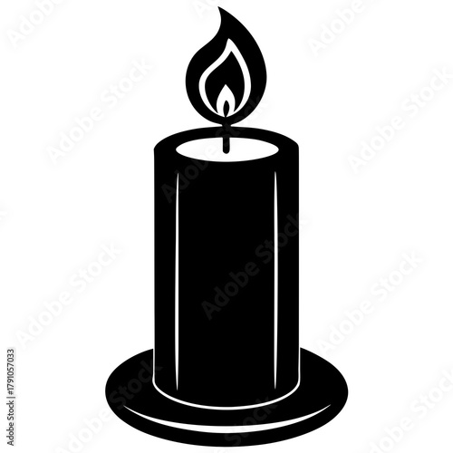 burning candle vector illustration