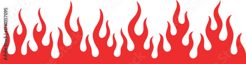 A stylized red silhouette of flames, perfect for adding a fiery aesthetic to vehicles, apparel, or digital art.