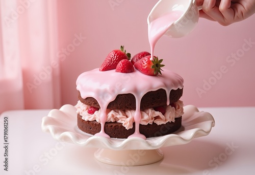 chocolate cake with strawberry