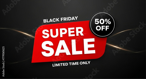 Captivating super sale banner. vector illustration