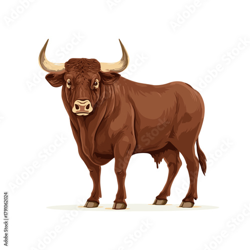 Vector illustration of a bull isolated on a background	
