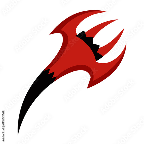 Red dragon claw symbol on black background