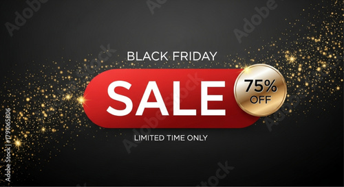 A striking composition showcases a vibrant SALE banner, strategically designed to entice shoppers with its bold red hue, set against a dark background. vector illustration