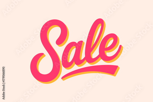 Vibrant Promotional Sale Banner in Bold Pink and Yellow Colors with Playful Typography