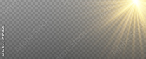 Vector transparent sunlight with sun glare. Overlay, Sun rays and glare, Sun, sunrays, light transitions,