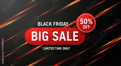 A dynamic banner design for Black Friday Big Sale boldly proclaims enticing savings with a vibrant, modern aesthetic. vector illustration