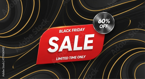 Black Friday Sale Promotion with Elegant Abstract Background vector illustration