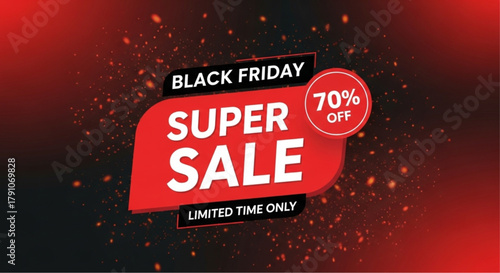 Black Friday Super Sale - Limited Time Offer vector illustration