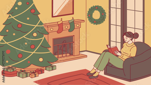 christmas tree and snowman