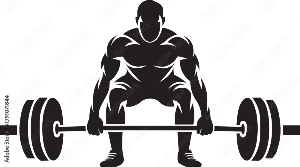 Naklejka premium Lifting dumbbell icon silhouette.