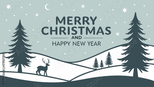 winter landscape with christmas trees