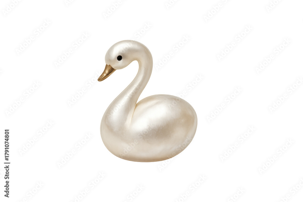 Obraz premium Pearlescent swan figurine showing elegant bird shape