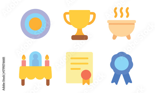 steam, achievement, shows, victory, success, candles, ribbon, rosette., miscellaneous, party, design, target, candle, pot., certificate, these, diploma, award, competition, ceremony, description:, pri