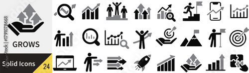 business, growth, success, finance, profit, chart, graph, arrow, up, increase, hand, holding, upward, trend, magnifying glass, search, analysis, podium, winner, celebration, achievement, goal, target,