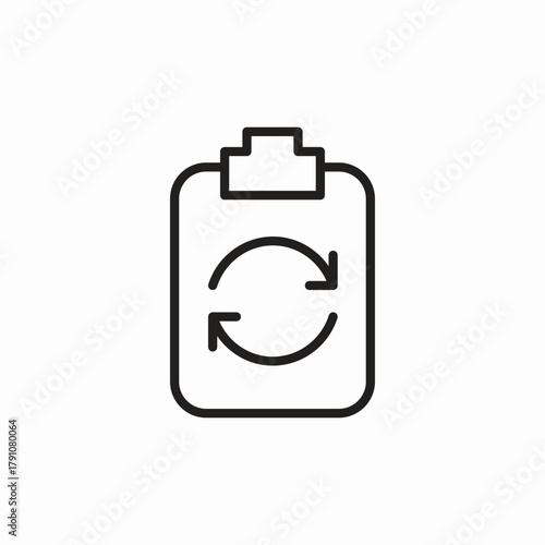 clipboard refresh icon sign vector