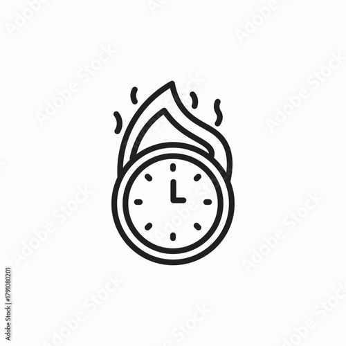 clock fire deadline icon sign vector