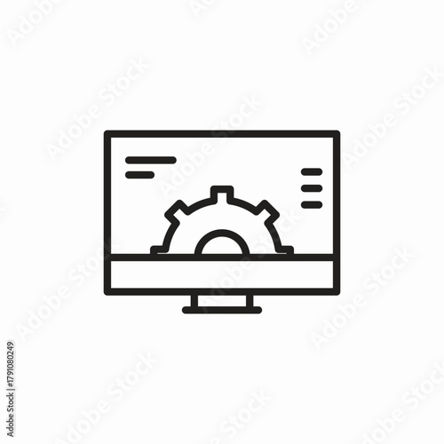 computer configuration icon sign vector