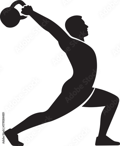 kettlebell swing silhouette icon 