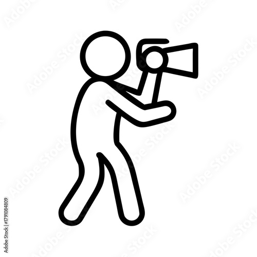 Photographer with camera, capturing moments and creativity, on transparent background