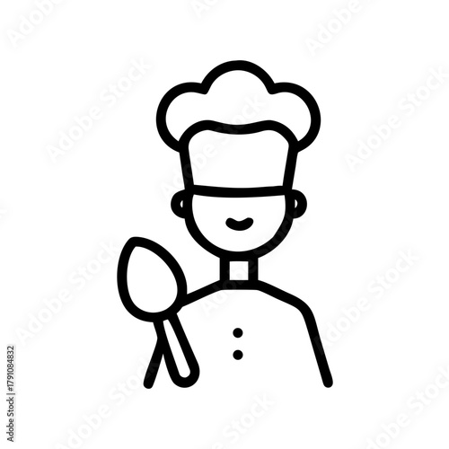 Chef with hat and spoon, showing creativity and passion, on transparent background