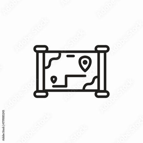 map treasure icon sign vector