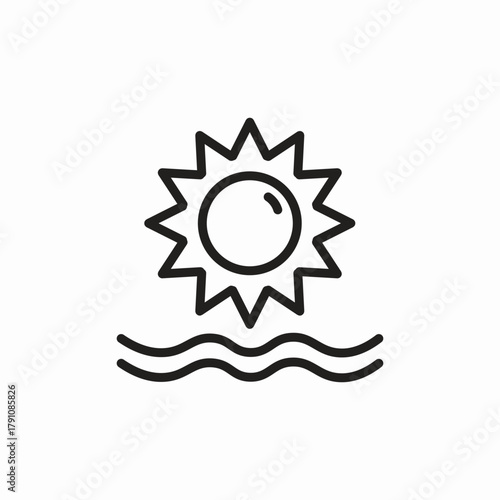 sunset sea icon sign vector