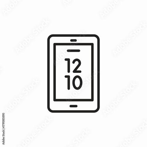 tablet clock icon sign vector