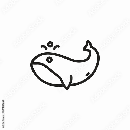 whale sea icon sign vector