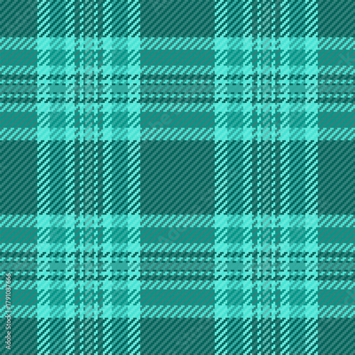 Livingroom tartan fabric vector, lined seamless plaid check. Hotel textile pattern texture background in teal and turquoise colors.